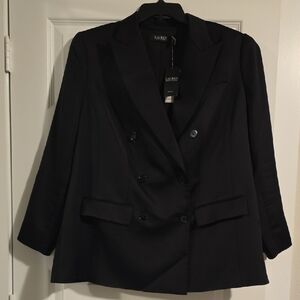 Ralph Lauren Women's Black Double-Breasted Blazer